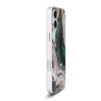 iPhone 16 Plus - Groen - Camera Marmer MagSafe Back Cover