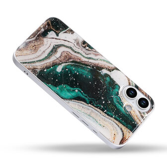 iPhone 16 Plus - Groen - Camera Marmer MagSafe Back Cover