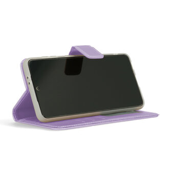 iPhone 15 - Book Case &amp;amp; Privacy Glas - Paars