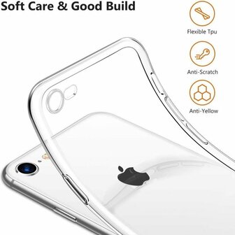 iPhone SE 2022-2020 - Back Cover &amp;amp; 2x Glas - Transparant