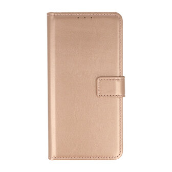 Moto G9 Plus - Book Case &amp;amp; Glas - Rosegoud