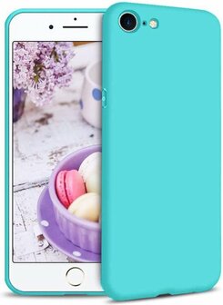 iPhone SE 2022-2020 - Back Cover &amp;amp; Glas - Turquoise