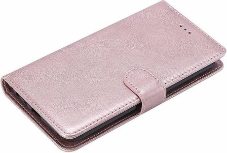 iPhone SE 2022-2020 - Book Case &amp;amp; Glas - Rosegoud