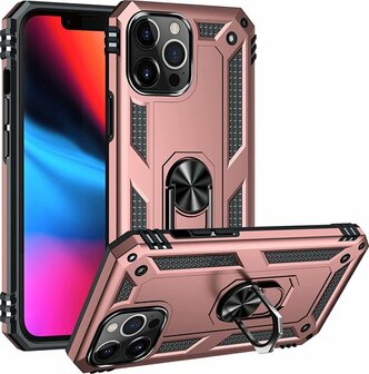 iPhone 13 Pro Rosegoud - Armor met Kickstand Ring