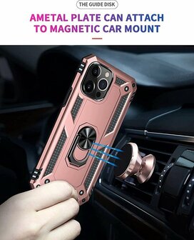 iPhone 13 Pro Rosegoud - Armor met Kickstand Ring