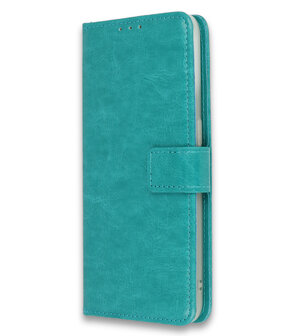 Moto G9 Plus - Book Case &amp;amp; Glas - Turquoise