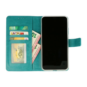 Moto G9 Plus - Book Case &amp;amp; Glas - Turquoise
