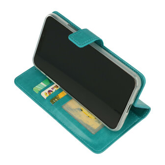 Moto G9 Plus - Book Case &amp;amp; Glas - Turquoise