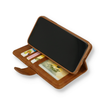 iPhone 16 - Bruin - Book Case met Rits