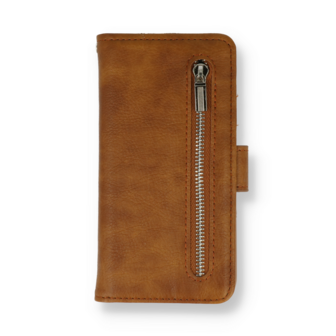 iPhone 16 - Bruin - Book Case met Rits