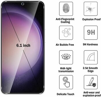 Samsung S25 - TPU Back Cover &amp;amp; 2x Glas - Zwart