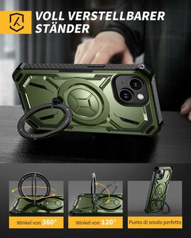 iPhone 15 Plus - Groen - Kickstand - Geschikt voor MagSafe