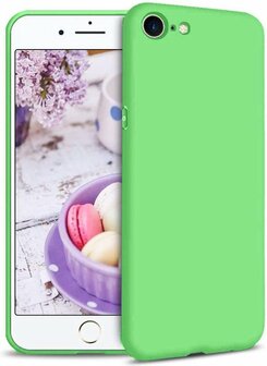 iPhone SE 2022-2020 - Back Cover &amp;amp; Glas - Licht Groen