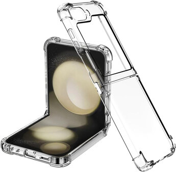 Samsung Z Flip 5 - Anti Shock - Transparant - Ingebouwd Screenprotector