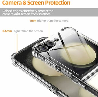 Samsung Z Flip 5 - Anti Shock - Transparant - Ingebouwd Screenprotector
