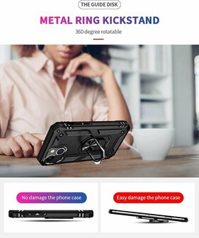 iPhone 13 Mini Zwart - Armor met Kickstand Ring