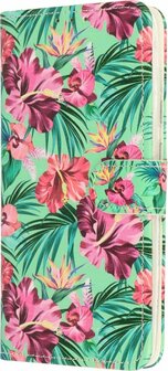 Samsung A03S met Tropische Bloemen Print - Book Case