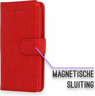 iPhone SE 2022-2020 - HQ Book Case &amp;amp; Glas - Rood