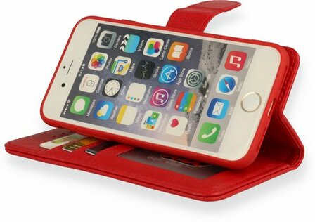 iPhone SE 2022-2020 - HQ Book Case &amp;amp; Glas - Rood