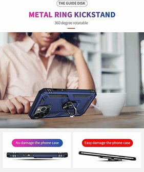 iPhone 13 Pro Blauw - Armor met Kickstand Ring