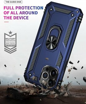 iPhone 13 Pro Blauw - Armor met Kickstand Ring