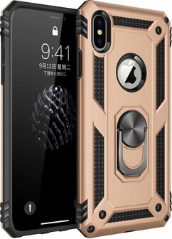 iPhone XS Max - Armor met Kickstand Ring - Goud