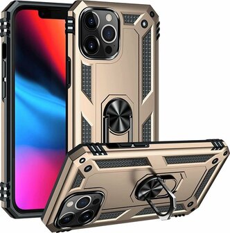iPhone 13 Pro Goud - Armor met Kickstand Ring