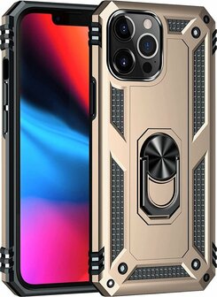 iPhone 13 Pro Goud - Armor met Kickstand Ring