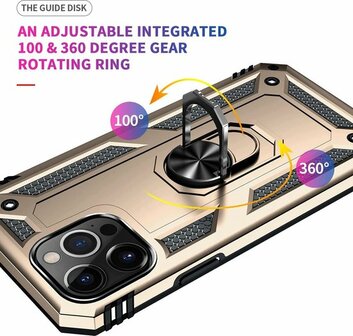 iPhone 13 Pro Goud - Armor met Kickstand Ring