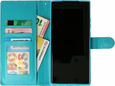 iPhone 11 met Marmer Aqua Print - Book Case