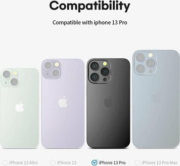 iPhone 13 Pro - Back Cover &amp;amp; Camera Lens Glas - Zwart