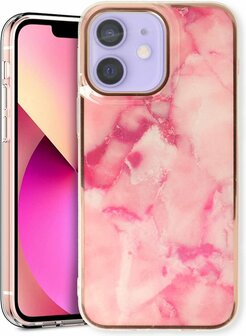 iPhone 11 - Marmer Back Cover - Roze