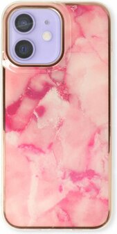 iPhone 11 - Marmer Back Cover - Roze