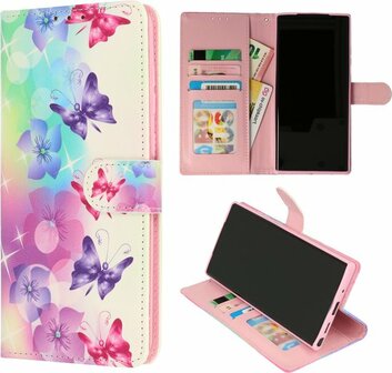 Samsung S23 Ultra met Bloemen &amp;amp; Vlinders Print - Book Case