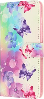 Samsung S23 Ultra met Bloemen &amp;amp; Vlinders Print - Book Case