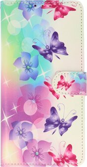 Samsung S23 Ultra met Bloemen &amp;amp; Vlinders Print - Book Case