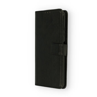 Moto G9 Plus - Book Case &amp;amp; Glas - Zwart