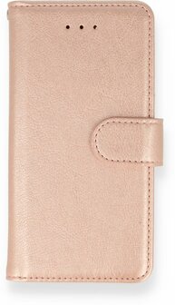 iPhone SE 2022-2020 - HQ Book Case &amp;amp; Glas - Rosegoud