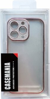 iPhone 13 Pro - Glitter Cam Back Cover - Roze