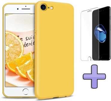 iPhone SE 2022-2020 - Back Cover &amp;amp; Glas - Geel