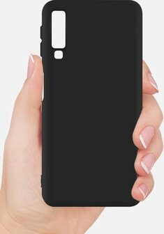 Samsung A7 2018 - Siliconen Back Cover - Zwart