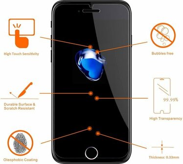 iPhone SE 2022-2020 - Back Cover &amp;amp; Glas - Blauw