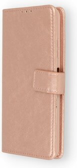 Oppo A16 - A16S - A54S - Book Case &amp;amp; Glas - Rosegoud