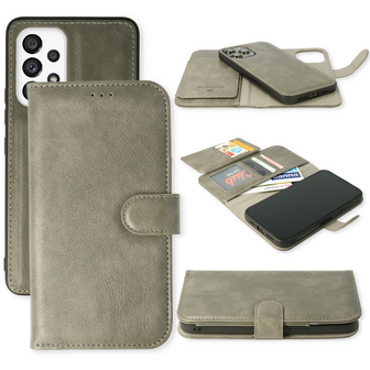Samsung A13 4G Grijs - 2 in 1 HQ Book Case met Extra Vakken