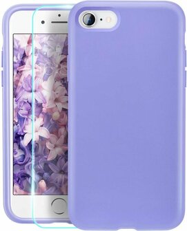 iPhone SE 2022-2020 - Back Cover &amp;amp; Glas - Paars