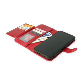 iPhone 13 Pro Max Rood - 2 in 1 HQ Book Case met Extra Vakken