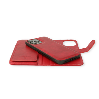iPhone 13 Pro Max Rood - 2 in 1 HQ Book Case met Extra Vakken