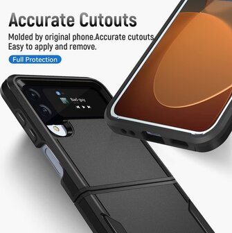 Samsung Z Flip 4 Zwart - Heavy Duty Armor