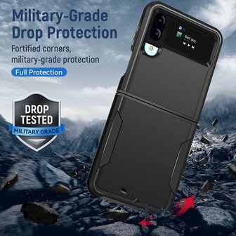 Samsung Z Flip 4 Zwart - Heavy Duty Armor