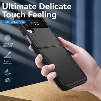 Samsung Z Flip 4 Zwart - Heavy Duty Armor